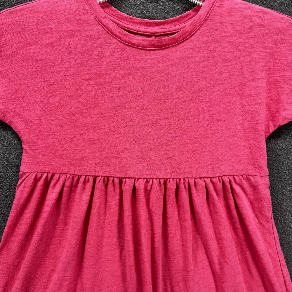 Old Navy Dress Girls Small 6‎ 7 Pink short sleeves beach summer crew neck